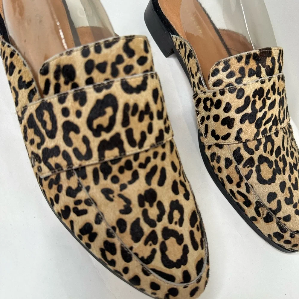 SOLD HALOGEN Leopard print loafer mule - Picture 2 of 7